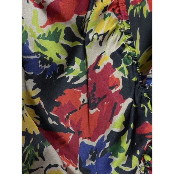 The Great. Brook Hidden Garden Floral Satin Midi Dress Size 1/S - Picture 6 of 8